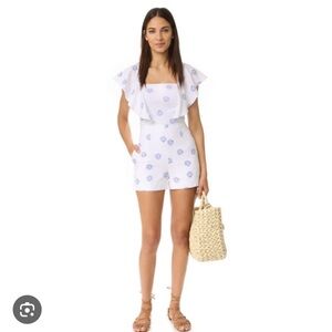 Club Monaco White and Blue Floral Romper